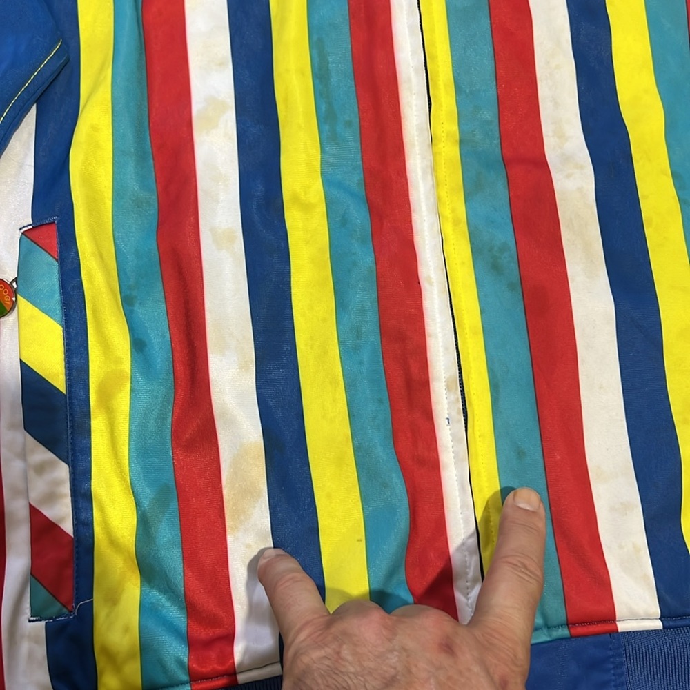 COOGI Blue Multi-Color Striped Bomber Jacket - Picture 10 of 16